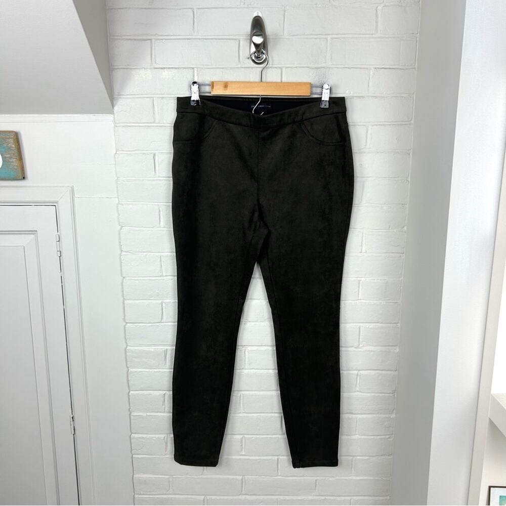 Joan Vass New York Faux Suede Pull On Skinny Pants Size M